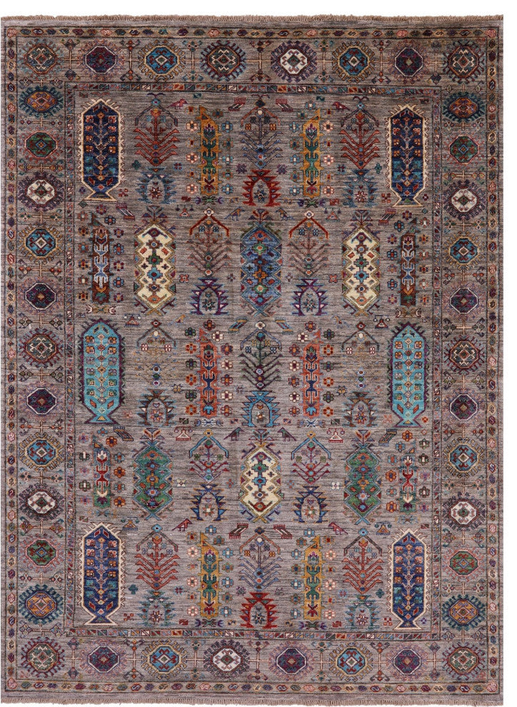 Handmade Fine Turkmen Ersari Wool Rug 5' 8" X 7' 9" - Q12397
