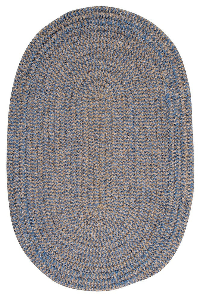 Colonial Mills Softex Check CX25 Blue Ice Check Traditional Area Rug, Oval 2'x8'