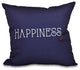 18"x18" Nautical Happiness, Word Print Pillow, Navy Blue