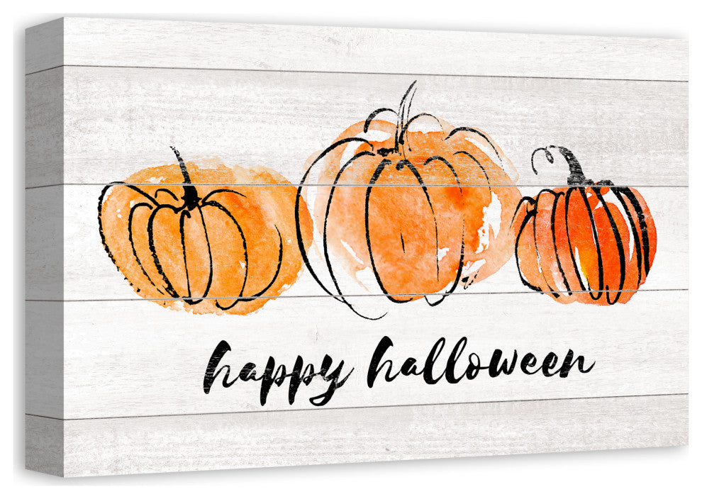 Watercolor Pumpkins 12x18 Canvas Wall Art