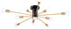 Lorena Sputnik 11-Light Flush Mount, Black and Gold Finish