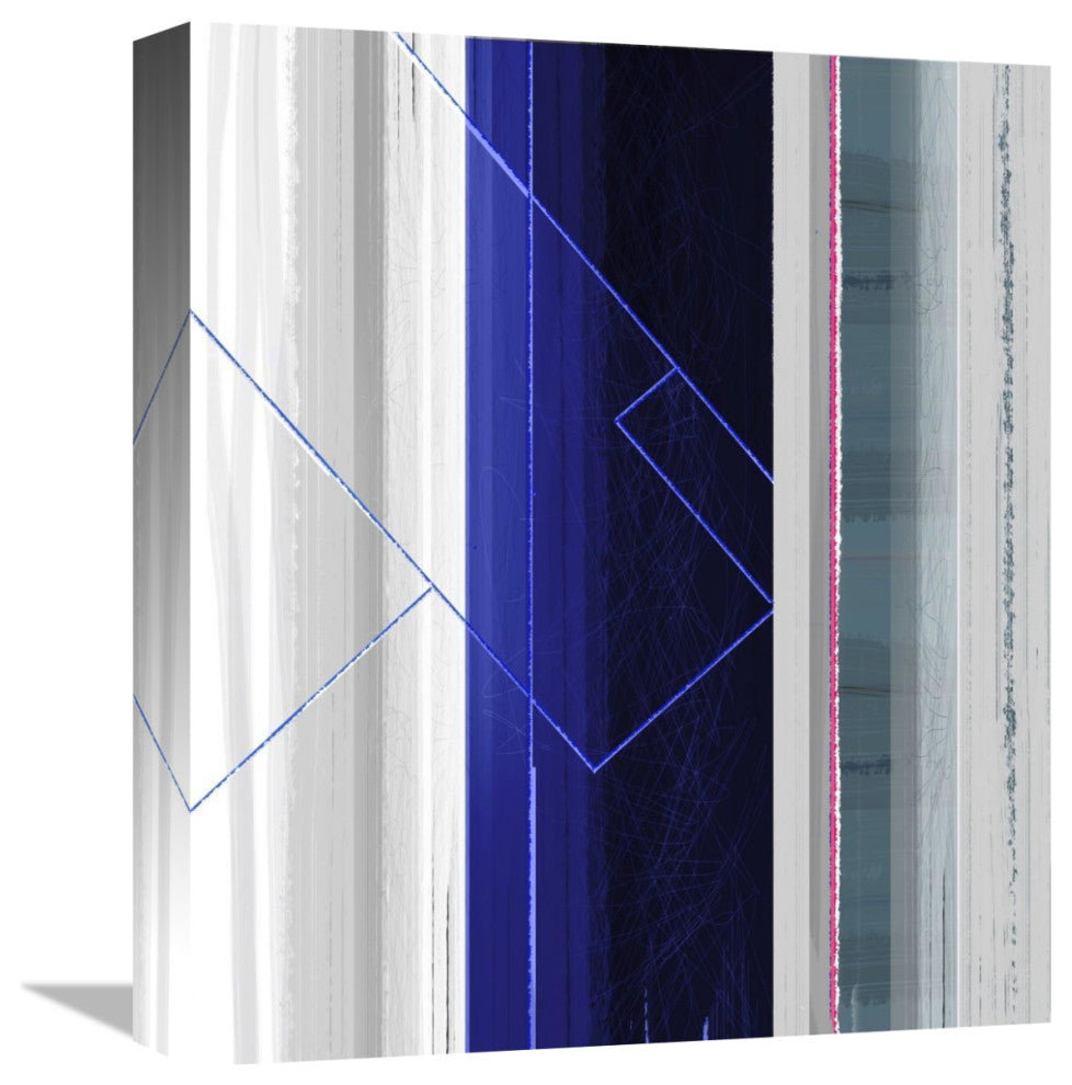"Abstract White And Dark Blue" Fine Art Print