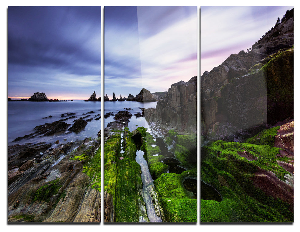 "Gueirua Beach in Spain" Photography Metal Wall Art, 3 Panels, 36"x28"