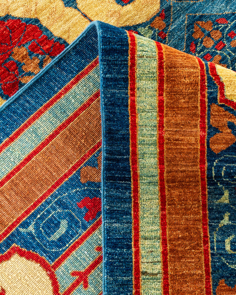 Arts and Crafts, One-of-a-Kind Handmade Area Rug Blue, 17'4"x11'10"