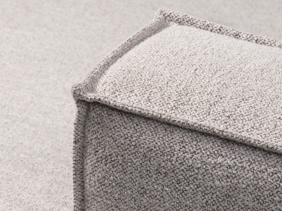 Burt Square Arm Modular End Chair, Taupe Boucle, Left End