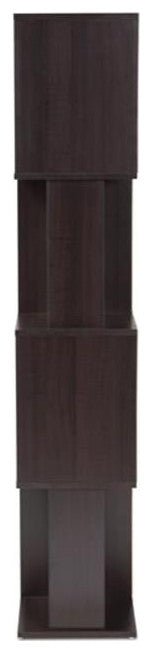 Baxton Studio Riva Dark Brown Finished Geometric Wood Bookshelf