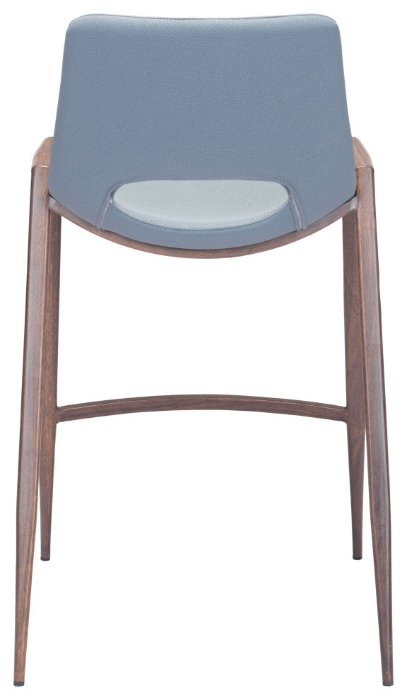 Desi Counter Stool (Set of 2) Blue & Walnut