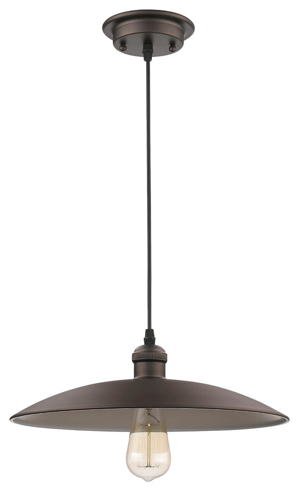 Ironclad 1-Light Rubbed Bronze Ceiling Mini Pendant 14"