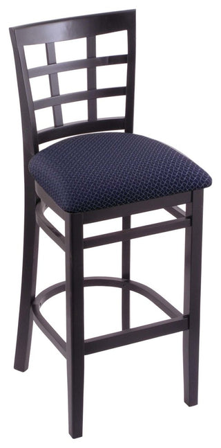 Holland Bar Stool, 3130 25 Stool, Black Finish, Axis Denim Seat
