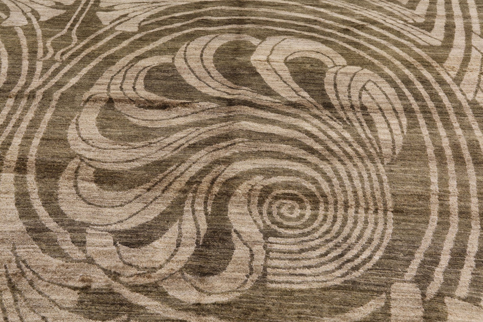 12' 2" X 18' 3" Modern Hand Knotted Wool Area Rug Q4435