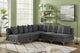 Tremblay Modular Sectional, Grey, L-Shaped, 5-Piece: Armless (4), Corner (1)