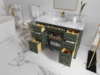 Cambridge 48 Single Sink Bath Vanity in Pewter Green 1.5" White Quartz