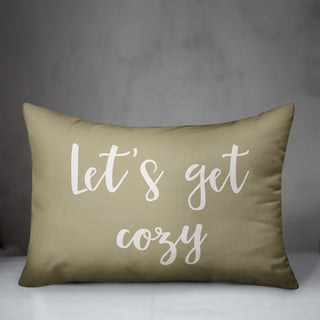 Let's Get Cozy Lumbar Pillow, Beige, 14"x20"