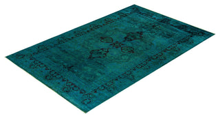 Overdyed, One-of-a-Kind Hand-Knotted Area Rug Green, 5'10"x9'1"