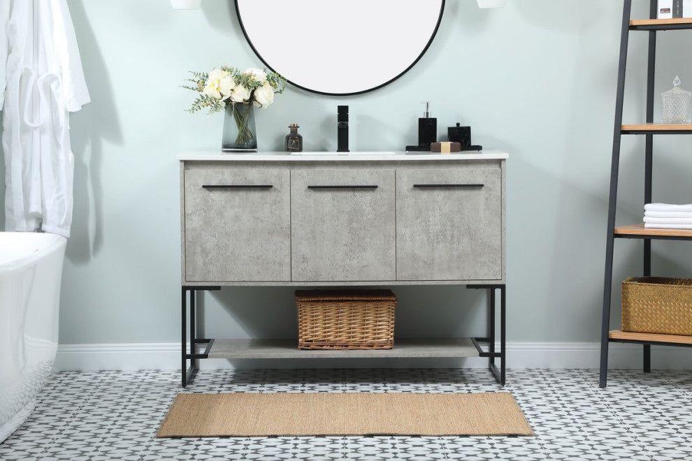 Sue 48" Single Bathroom Vanity, Concrete Gray