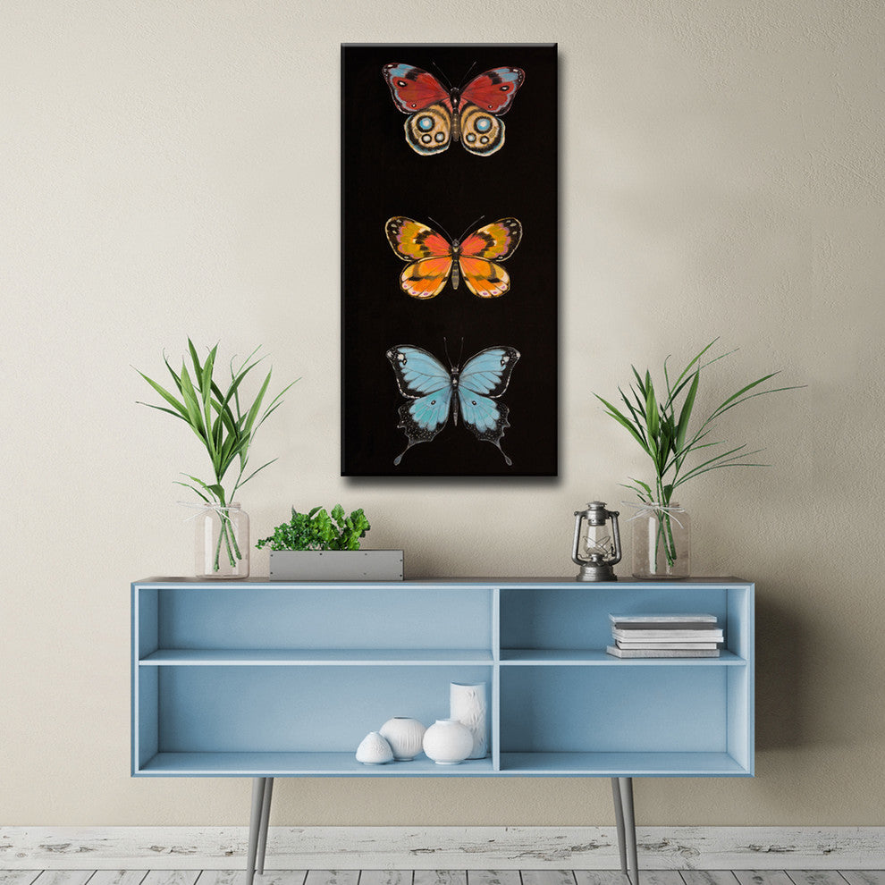 Canvas Art ''Butterfly Trio II'' by Hope Hansen, 24"x12"