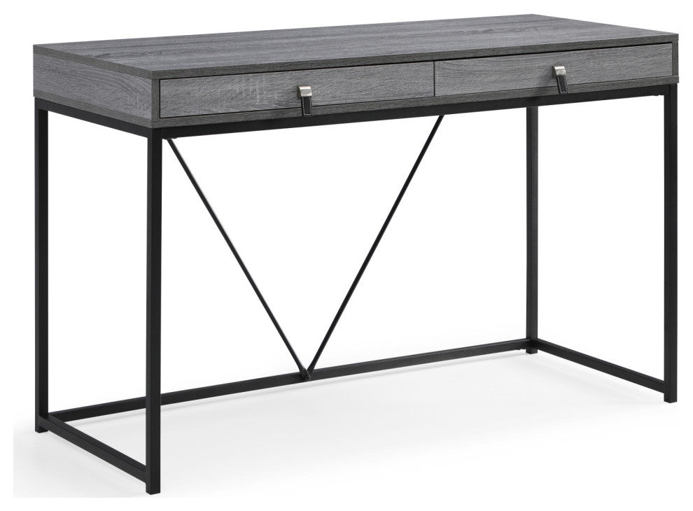 Loft Lyfe Marielle Desk, 2 Storage Drawers, Gray/Black