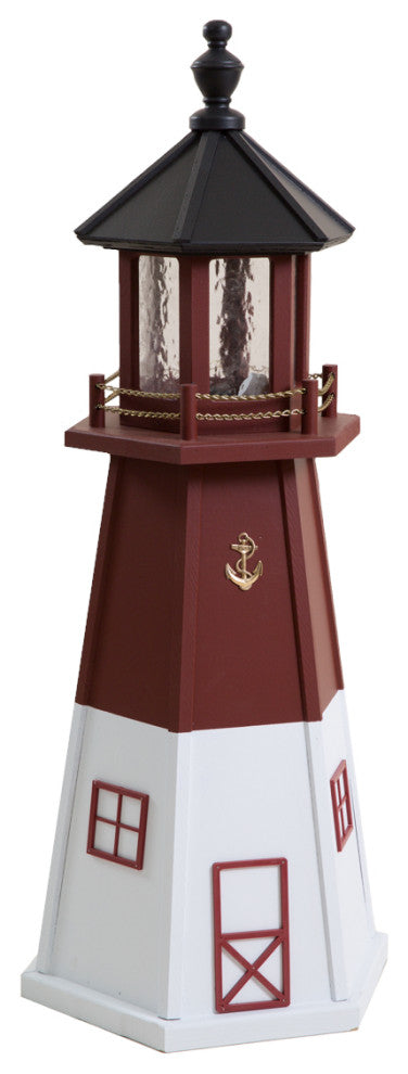 Outdoor Poly Lumber Lighthouse Lawn Ornament, Barnegat, 3 Foot, Standa