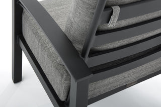 Stanford Cushion Lounge Chair, Textured Pewter