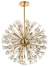 Victor 32" Crystal Starburst Round Pendant, Gold