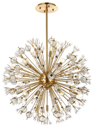 Victor 32" Crystal Starburst Round Pendant, Gold