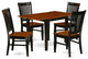 5Pc Kitchen Set, Drop Leaf Table, 4 Chairs, Solid Seat, Black-Cherry