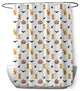 70"Wx73"L Halloween Halloween Critters Shower Curtain, Golden Mustard