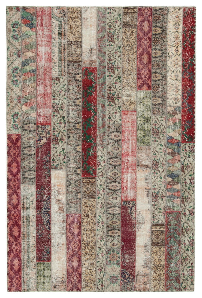 Rug N Carpet - Hand-Knotted Turkish 6' 8" x 10' 0" Vintage Patchwork Area Rug