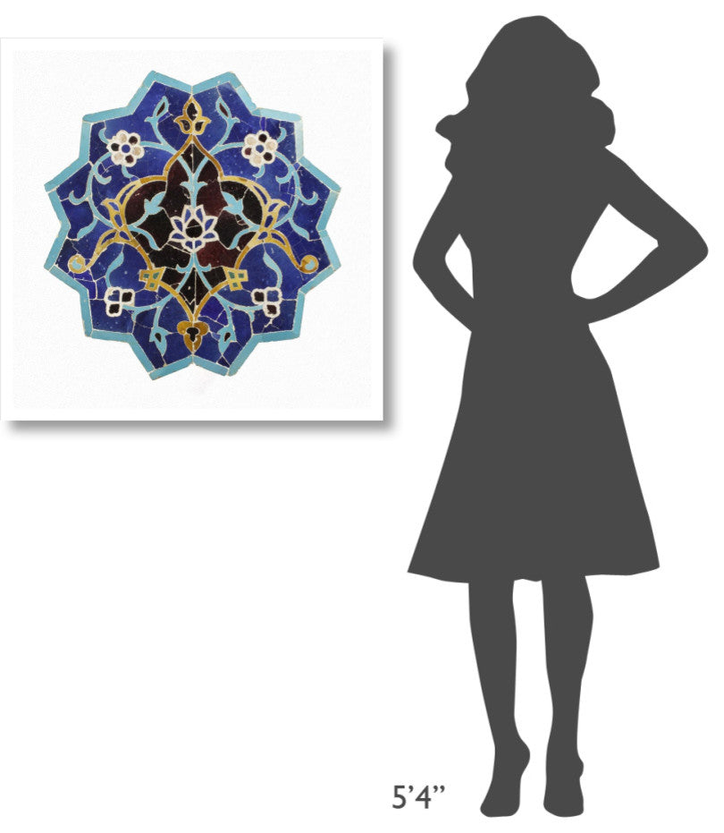 "Mosaic Tile" Paper Print 15th Century Persian Artisan, 32"x32"