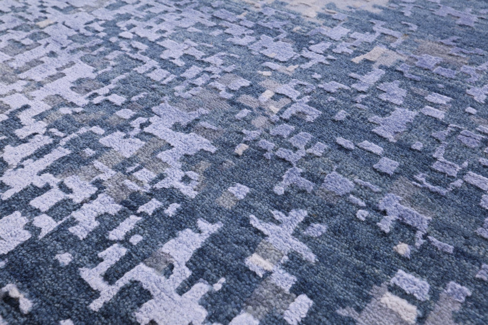 Wool and Silk Abstract Handmade Rug 12' 0" X 14' 11" Q11607