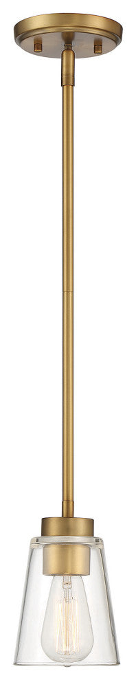 Calhoun 1-Light Warm Brass Small Mini-Pendant