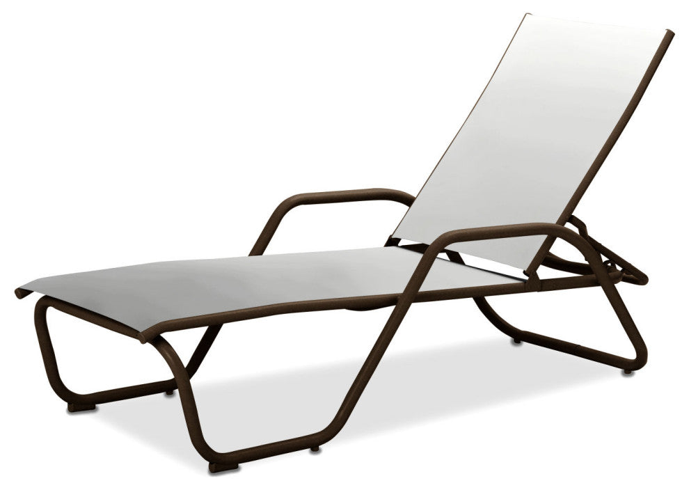 Gardenella Sling 4-Position Chaise, Textured Kona, White