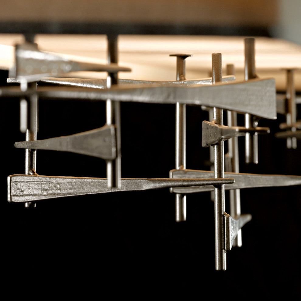 Cavaletti Pendant, Dark Smoke Finish, Flax Shade