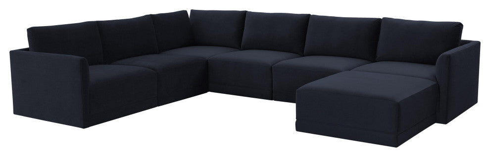 Willow Navy Modular Large Chaise Sectional