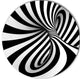 Spiral Black N' White, Abstract Art Large Disc Metal Wall Art, 36"