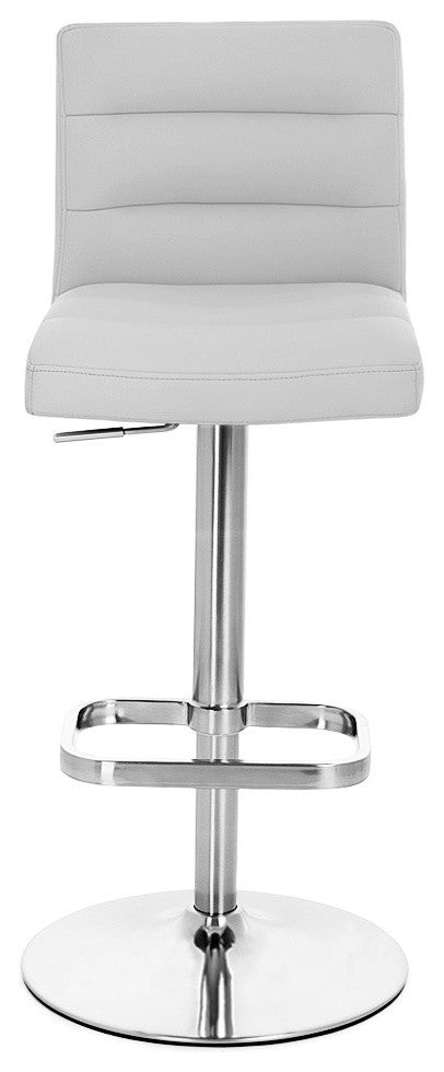 Lush Adjustable Height Swivel Bar Stool - Chrome Base, Gray