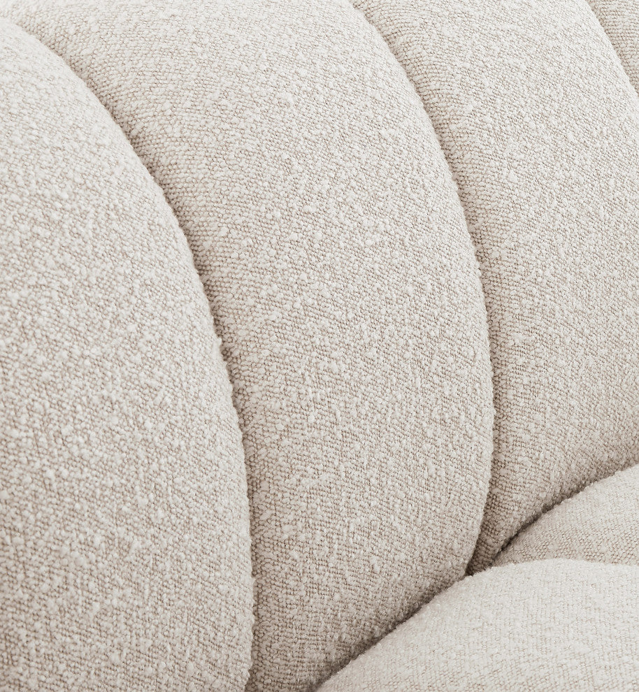 Elijah Boucle Fabric Upholstered Chair, Cream