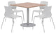 Olio Designs Square 36in Lola Dining Set - Cherry Table - Gray Chairs
