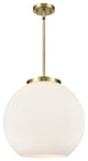 Athens Pendant, Antique Brass, Matte White, Matte White