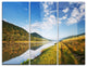 "Mountain River Under Blue Sky" Photo Metal Wall Art, 3 Panels, 36"x28"