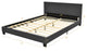 Costway Full Upholstered Platform Bed Frame with Linen Headboard Wood Slat Gray