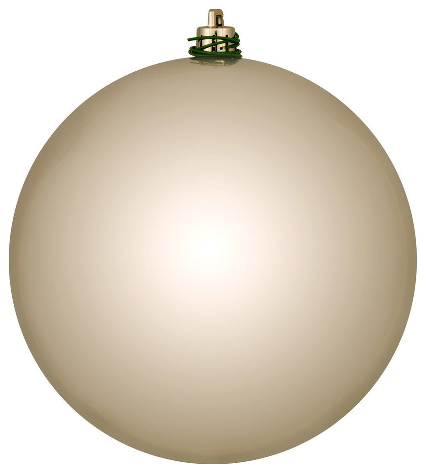 Vickerman N591043Dsv 4" Oat Shiny Ball Ornament, 6 Per Bag