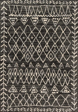 Easy Care, Stain/Fade Resistant Emory Area Rug, Black and Ivory, 5'3"x7'7"