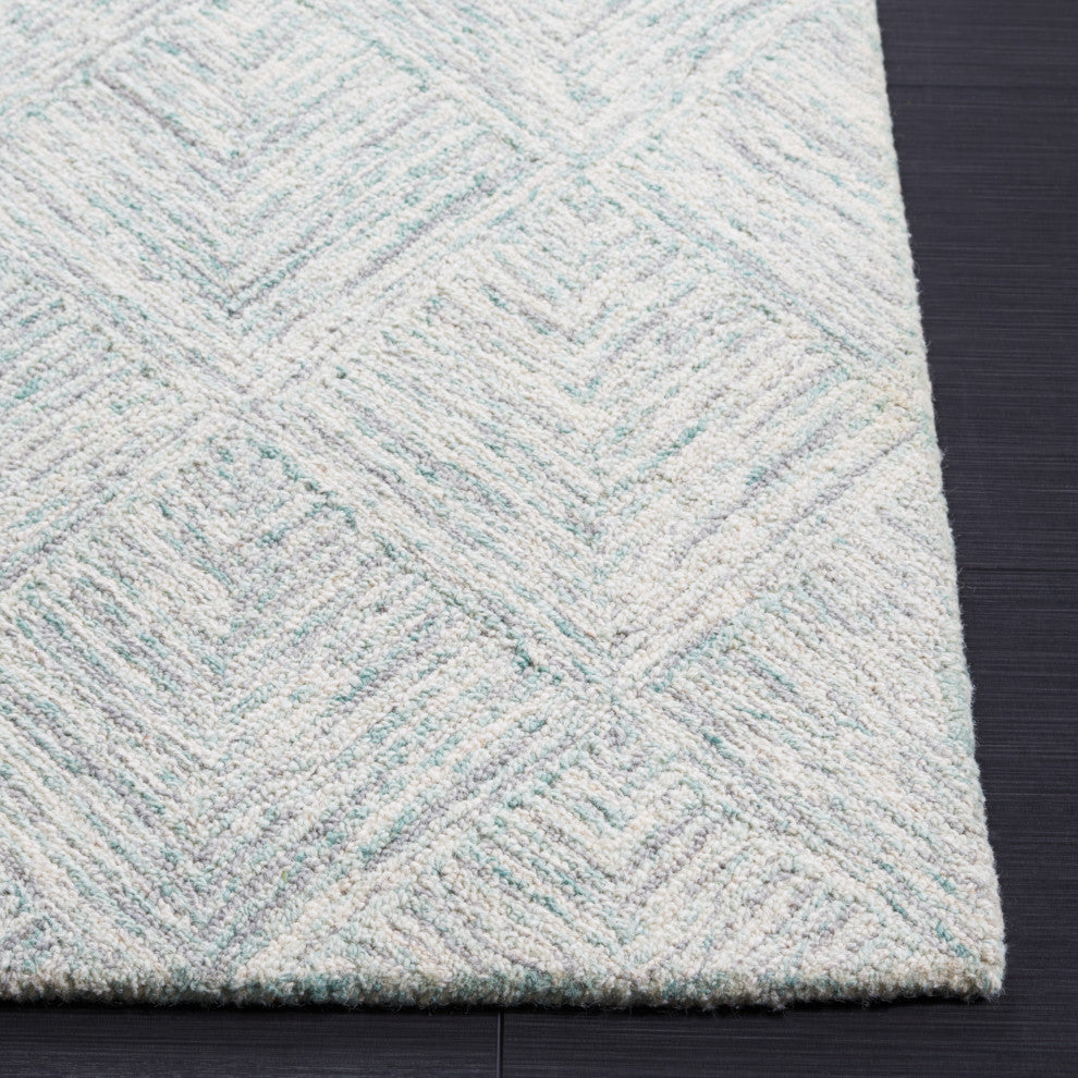 Safavieh Couture Abstract Collection, ABT428 Rug, Grey/Turquoise, 8'x10'