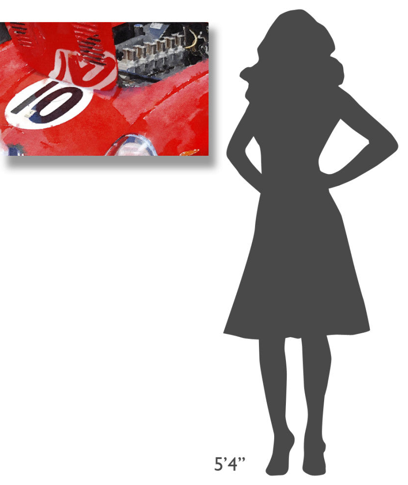 "1962 Ferrari 250 GTO Engine Watercolor" Fine Art Print