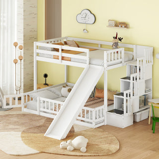 Gewnee Twin Over Full Bunk Bed with Slide