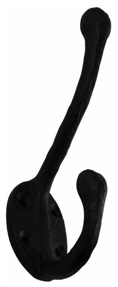 Wrought Iron Double Hook Black for Coats Towels Robes |