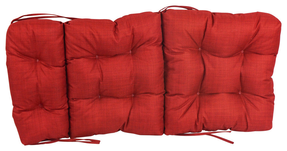 22"X45" Spun Polyester Solid Outdoor Tufted Chair Cushion, Paprika