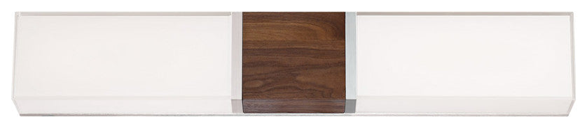Vigo 27" LED Bathroom Vanity and Wall-Light 3000K, Dark Walnut