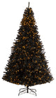 10' Black Artificial Christmas Tree With 950 Clear LED Lights and 3056 Tips
